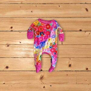 Little sleepies rainbow blooms crescent zippy preemie
